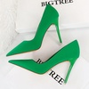 image:imageHee grand Classic Pointed Toe Heels for Women Fashion Suede Stiletto Wedding Party Dress Shoes Office Pumps Lady High Heels104greensatin