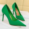 image:imageHee grand Classic Pointed Toe Heels for Women Fashion Suede Stiletto Wedding Party Dress Shoes Office Pumps Lady High Heels104greensatin