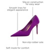 image:imageHee grand Classic Pointed Toe Heels for Women Fashion Suede Stiletto Wedding Party Dress Shoes Office Pumps Lady High Heels104purplesatin