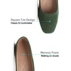 image:imageHee grand Classic Solid Square Toe Ballet Flats for Women Comfort Casual Flats Lightweight Slip on Loafers Suede Dress ShoesArmy Green