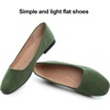 image:imageHee grand Classic Solid Square Toe Ballet Flats for Women Comfort Casual Flats Lightweight Slip on Loafers Suede Dress ShoesArmy Green