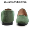 image:imageHee grand Classic Solid Square Toe Ballet Flats for Women Comfort Casual Flats Lightweight Slip on Loafers Suede Dress ShoesArmy Green