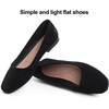 image:imageHee grand Classic Solid Square Toe Ballet Flats for Women Comfort Casual Flats Lightweight Slip on Loafers Suede Dress ShoesBlack