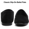 image:imageHee grand Classic Solid Square Toe Ballet Flats for Women Comfort Casual Flats Lightweight Slip on Loafers Suede Dress ShoesBlack