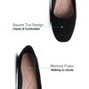 image:imageHee grand Classic Solid Square Toe Ballet Flats for Women Comfort Casual Flats Lightweight Slip on Loafers Suede Dress ShoesBlack