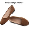 image:imageHee grand Classic Solid Square Toe Ballet Flats for Women Comfort Casual Flats Lightweight Slip on Loafers Suede Dress ShoesBrown