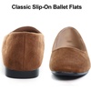 image:imageHee grand Classic Solid Square Toe Ballet Flats for Women Comfort Casual Flats Lightweight Slip on Loafers Suede Dress ShoesBrown