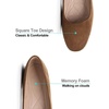 image:imageHee grand Classic Solid Square Toe Ballet Flats for Women Comfort Casual Flats Lightweight Slip on Loafers Suede Dress ShoesBrown