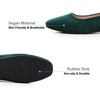 image:imageHee grand Classic Solid Square Toe Ballet Flats for Women Comfort Casual Flats Lightweight Slip on Loafers Suede Dress ShoesDark Green