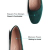 image:imageHee grand Classic Solid Square Toe Ballet Flats for Women Comfort Casual Flats Lightweight Slip on Loafers Suede Dress ShoesDark Green