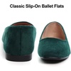 image:imageHee grand Classic Solid Square Toe Ballet Flats for Women Comfort Casual Flats Lightweight Slip on Loafers Suede Dress ShoesDark Green