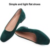 image:imageHee grand Classic Solid Square Toe Ballet Flats for Women Comfort Casual Flats Lightweight Slip on Loafers Suede Dress ShoesDark Green