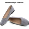 image:imageHee grand Classic Solid Square Toe Ballet Flats for Women Comfort Casual Flats Lightweight Slip on Loafers Suede Dress ShoesGrey