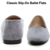 image:imageHee grand Classic Solid Square Toe Ballet Flats for Women Comfort Casual Flats Lightweight Slip on Loafers Suede Dress ShoesGrey