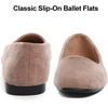 image:imageHee grand Classic Solid Square Toe Ballet Flats for Women Comfort Casual Flats Lightweight Slip on Loafers Suede Dress ShoesKhaki