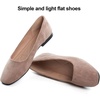 image:imageHee grand Classic Solid Square Toe Ballet Flats for Women Comfort Casual Flats Lightweight Slip on Loafers Suede Dress ShoesKhaki