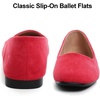 image:imageHee grand Classic Solid Square Toe Ballet Flats for Women Comfort Casual Flats Lightweight Slip on Loafers Suede Dress ShoesRed