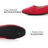 image:imageHee grand Classic Solid Square Toe Ballet Flats for Women Comfort Casual Flats Lightweight Slip on Loafers Suede Dress ShoesRed