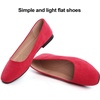 image:imageHee grand Classic Solid Square Toe Ballet Flats for Women Comfort Casual Flats Lightweight Slip on Loafers Suede Dress ShoesRed