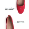 image:imageHee grand Classic Solid Square Toe Ballet Flats for Women Comfort Casual Flats Lightweight Slip on Loafers Suede Dress ShoesRed