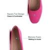 image:imageHee grand Classic Solid Square Toe Ballet Flats for Women Comfort Casual Flats Lightweight Slip on Loafers Suede Dress ShoesRose