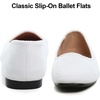 image:imageHee grand Classic Solid Square Toe Ballet Flats for Women Comfort Casual Flats Lightweight Slip on Loafers Suede Dress ShoesWhite