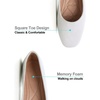 image:imageHee grand Classic Solid Square Toe Ballet Flats for Women Comfort Casual Flats Lightweight Slip on Loafers Suede Dress ShoesWhite