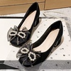 image:imageHee grand Cute Pearl Bowknot Heels for Women Comfy Square Toe Chunky Block Low Heel Office Work Pumps Fashion Glitter Heeled Shoes164black