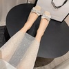 image:imageHee grand Cute Pearl Bowknot Heels for Women Comfy Square Toe Chunky Block Low Heel Office Work Pumps Fashion Glitter Heeled Shoes174apricot