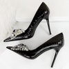 image:imageHee grand Fashion Party Stiletto Heels Sparkling Rhinestone Bowknot Pointy Toe Wedding Party Dress Shoes Super High HeelsBlack