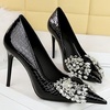 image:imageHee grand Fashion Party Stiletto Heels Sparkling Rhinestone Bowknot Pointy Toe Wedding Party Dress Shoes Super High HeelsBlack