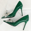 image:imageHee grand Fashion Party Stiletto Heels Sparkling Rhinestone Bowknot Pointy Toe Wedding Party Dress Shoes Super High HeelsGreen