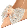 image:imageHee grand Fashion Party Stiletto Heels Sparkling Rhinestone Bowknot Pointy Toe Wedding Party Dress Shoes Super High HeelsNude Pink