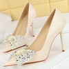 image:imageHee grand Fashion Party Stiletto Heels Sparkling Rhinestone Bowknot Pointy Toe Wedding Party Dress Shoes Super High HeelsWhite