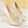 image:imageHee grand Fashion Party Stiletto Heels Sparkling Rhinestone Bowknot Pointy Toe Wedding Party Dress Shoes Super High HeelsWhite