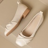 image:imageHee grand Fashion Womens Low Heel Pumps Square Toe Sparkling Rhinestone Beaded Comfort Block Chunky Heel Dress Shoes503apricot