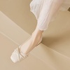 image:imageHee grand Fashion Womens Low Heel Pumps Square Toe Sparkling Rhinestone Beaded Comfort Block Chunky Heel Dress Shoes503apricot