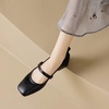 image:imageHee grand Fashion Womens Low Heel Pumps Square Toe Sparkling Rhinestone Beaded Comfort Block Chunky Heel Dress Shoes504black