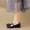 image:imageHee grand Fashion Womens Low Heel Pumps Square Toe Sparkling Rhinestone Beaded Comfort Block Chunky Heel Dress Shoes504black