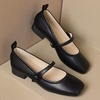 image:imageHee grand Fashion Womens Low Heel Pumps Square Toe Sparkling Rhinestone Beaded Comfort Block Chunky Heel Dress Shoes504black