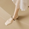 image:imageHee grand Fashion Womens Low Heel Pumps Square Toe Sparkling Rhinestone Beaded Comfort Block Chunky Heel Dress Shoes505apricot