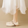 image:imageHee grand Fashion Womens Low Heel Pumps Square Toe Sparkling Rhinestone Beaded Comfort Block Chunky Heel Dress Shoes505apricot