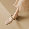 image:imageHee grand Fashion Womens Low Heel Pumps Square Toe Sparkling Rhinestone Beaded Comfort Block Chunky Heel Dress Shoes505khaki