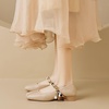 image:imageHee grand Fashion Womens Low Heel Pumps Square Toe Sparkling Rhinestone Beaded Comfort Block Chunky Heel Dress Shoes505khaki