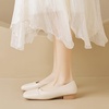 image:imageHee grand Fashion Womens Low Heel Pumps Square Toe Sparkling Rhinestone Beaded Comfort Block Chunky Heel Dress Shoes506apricot