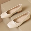 image:imageHee grand Fashion Womens Low Heel Pumps Square Toe Sparkling Rhinestone Beaded Comfort Block Chunky Heel Dress Shoes506apricot