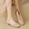 image:imageHee grand Fashion Womens Low Heel Pumps Square Toe Sparkling Rhinestone Beaded Comfort Block Chunky Heel Dress Shoes506khaki