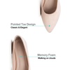image:imageHee grand Flats for Women Classic Solid Pointed Toe Ballet Shoes Suede Dress Shoes Casual Comfort SlipOn Loafers LightweightApricot