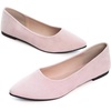 image:imageHee grand Flats for Women Classic Solid Pointed Toe Ballet Shoes Suede Dress Shoes Casual Comfort SlipOn Loafers LightweightBaby Pink