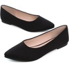 image:imageHee grand Flats for Women Classic Solid Pointed Toe Ballet Shoes Suede Dress Shoes Casual Comfort SlipOn Loafers LightweightBlack